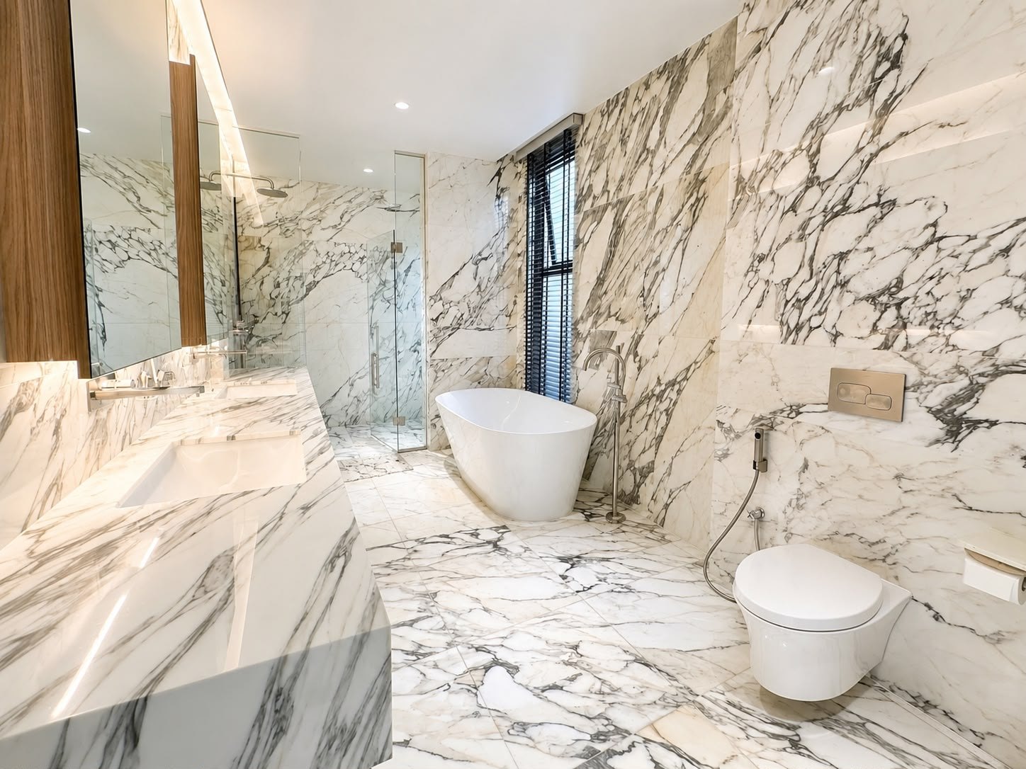 Master bathroom with freestanding tub