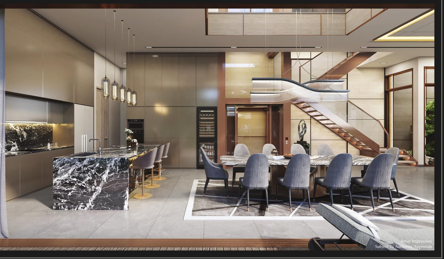 Double-volume dining room (artist's impression)