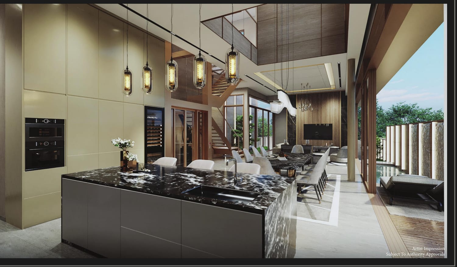 Designer dry and wet kitchens (artist's impression)