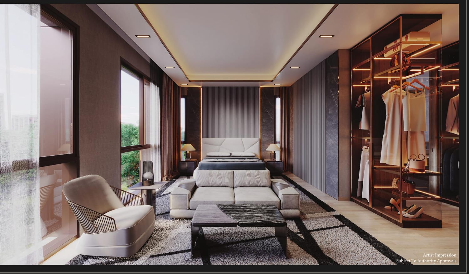 Master bedroom with walk-in wardrobe (artist's impression)