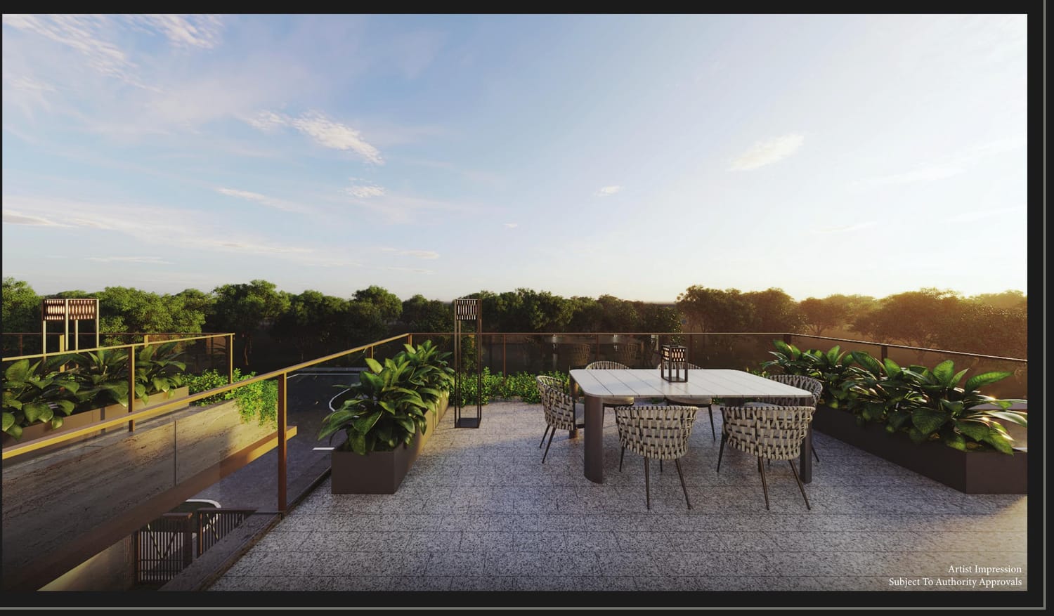Second-level outdoor garden terrace (artist's impression)