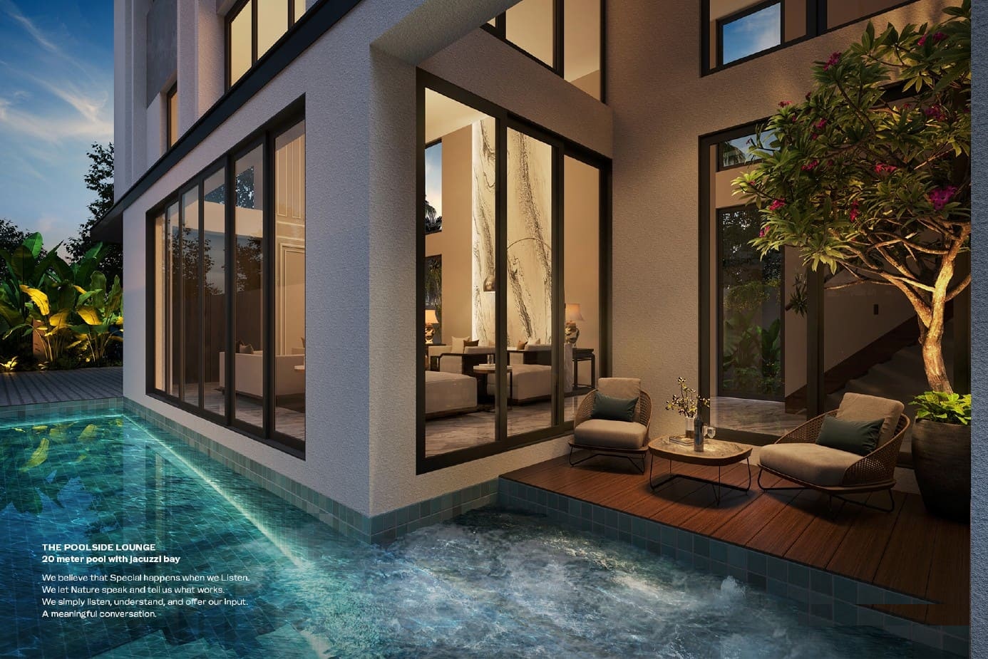 Poolside lounge and jacuzzi bay (artist's impression)