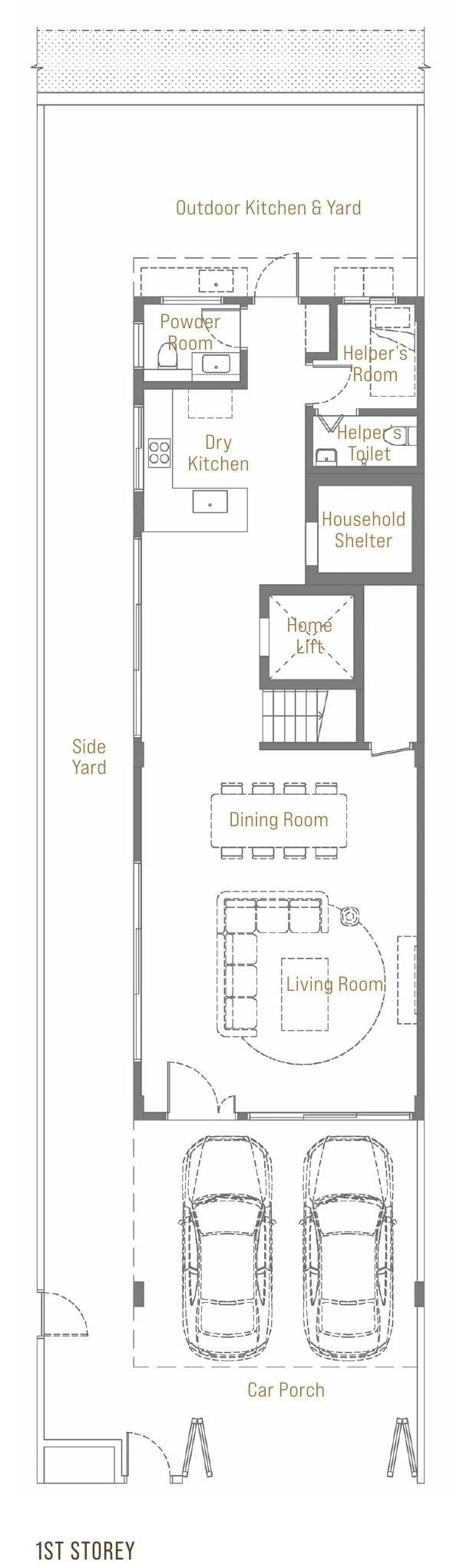 Springleaf Collection (Corner Terrace) — 1st Storey floor plan