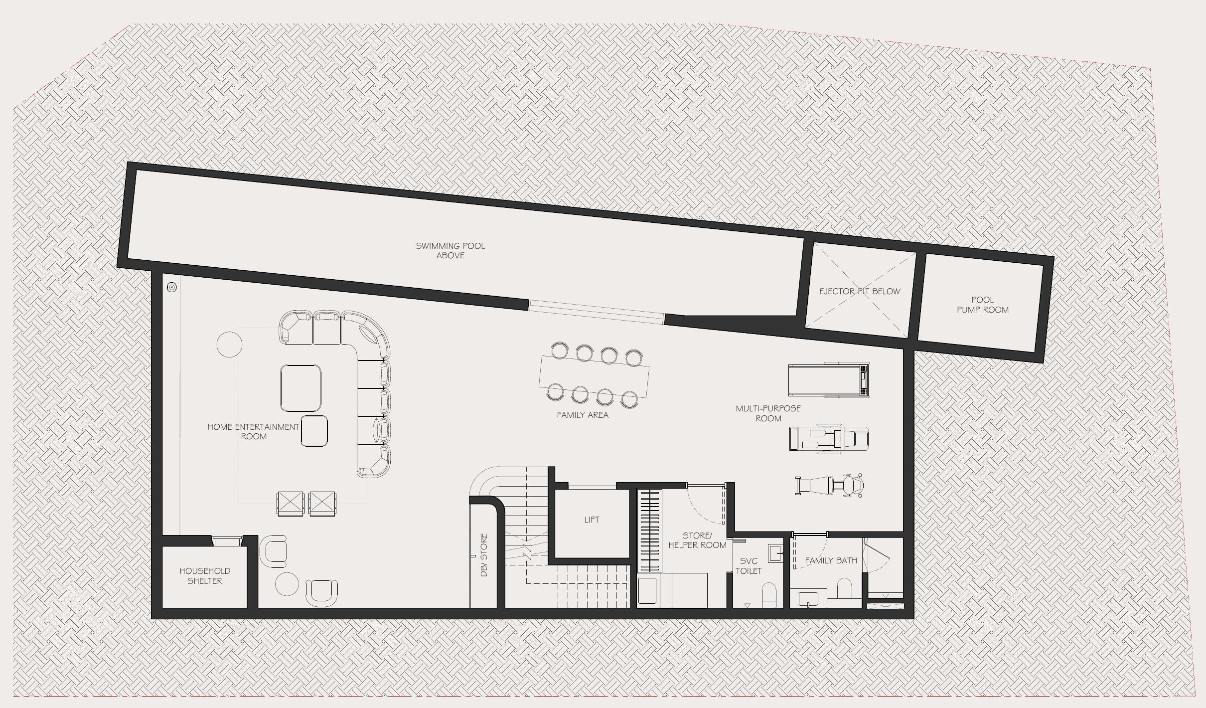 Tan Boon Chong Avenue (House A) — Basement floor plan