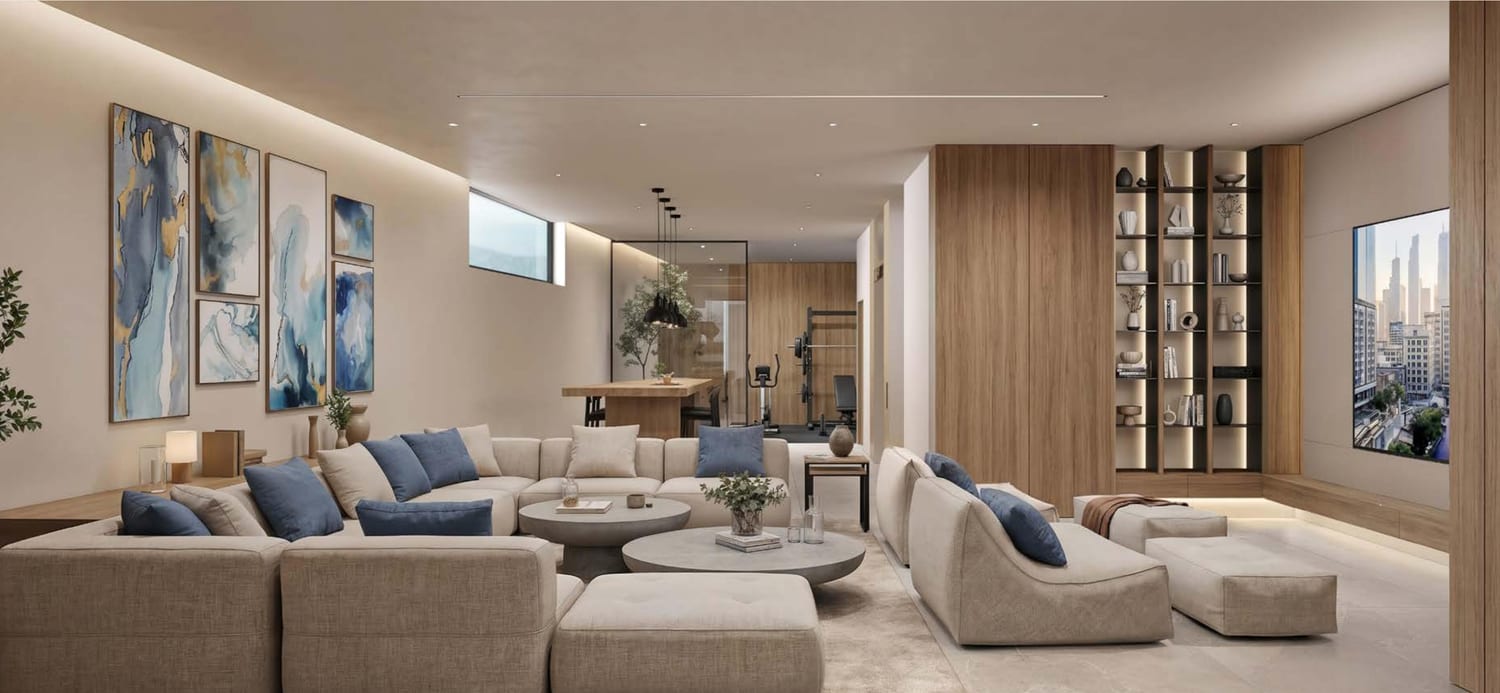 Entertainment room with home gym zone (artist's impression)