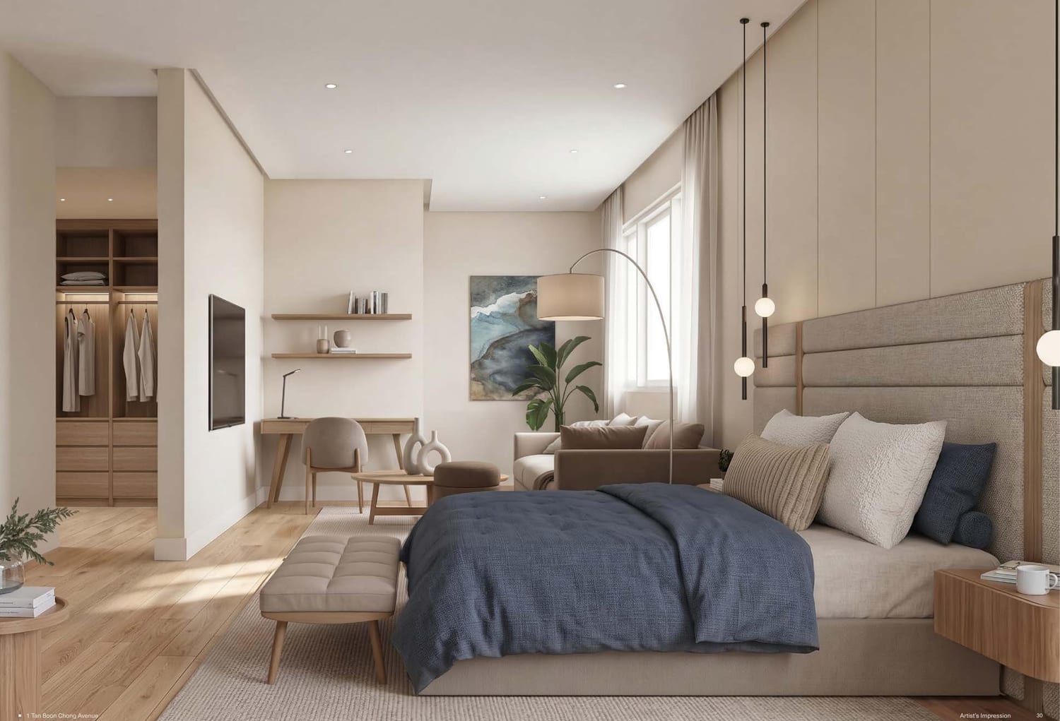 Junior master bedroom with walk-in wardrobe (artist's impression)