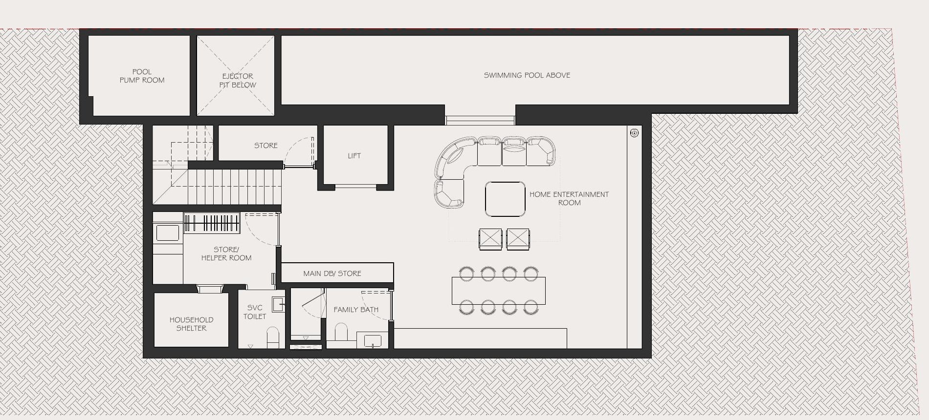 Tan Boon Chong Avenue (House B) — Basement floor plan