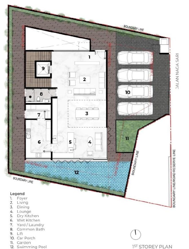 Vila Naga — Jalan Naga Sari — 1st Storey floor plan