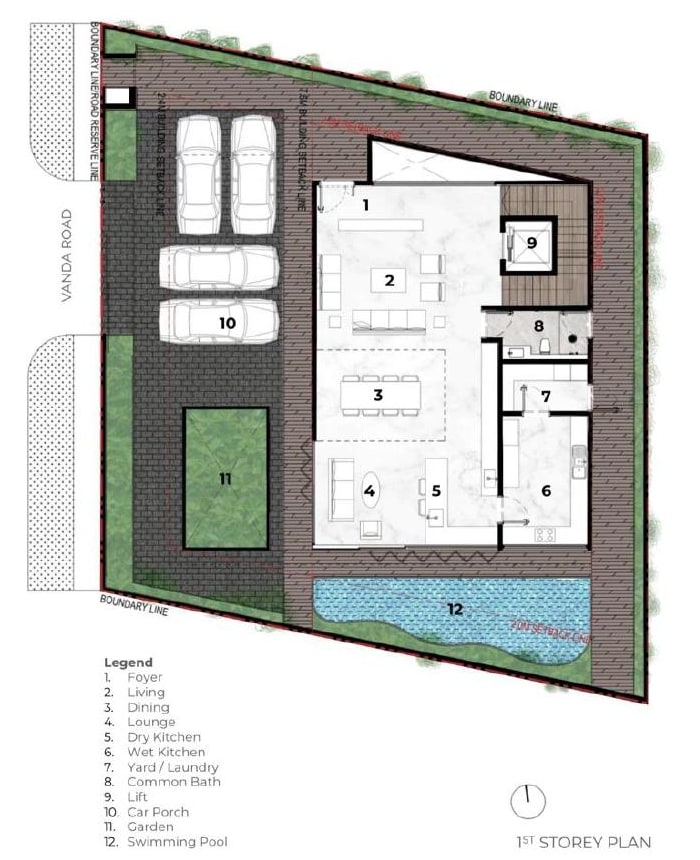 Vila Naga — Vanda Road — 1st Storey floor plan